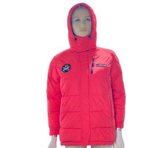 Head Ski Jacket Award Red Puffer Full Zip Hoodie Nylon Polyester Filled Kids Uni